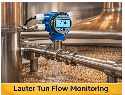 Beer production flow meter