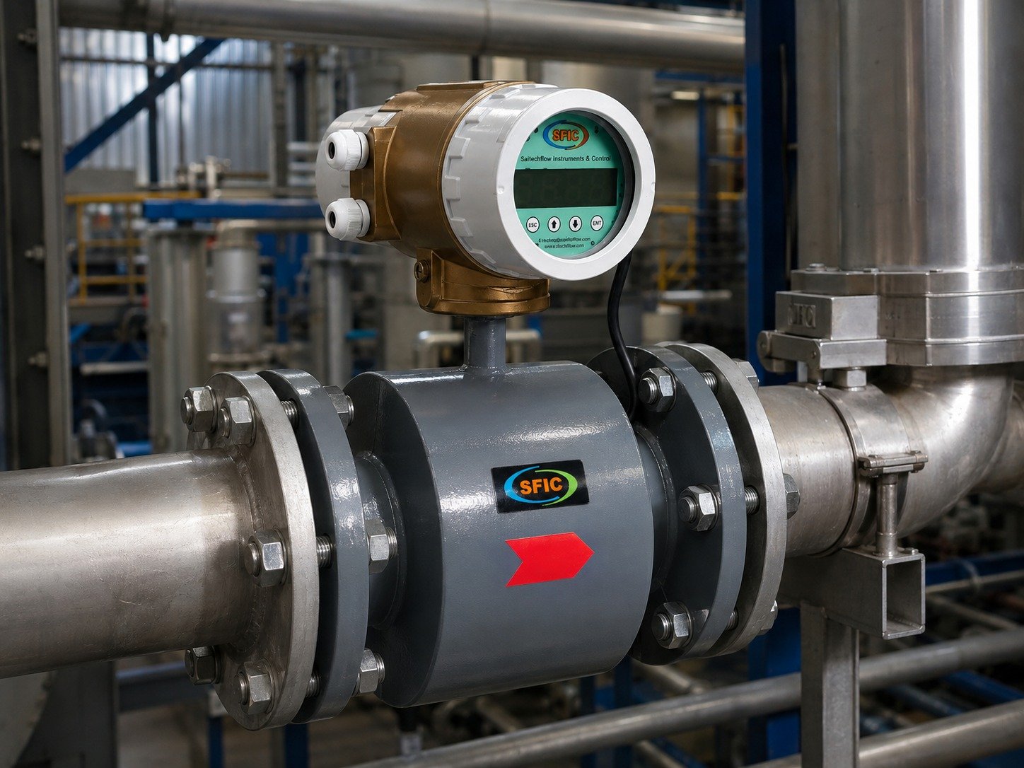 Hygienic dairy processing electromagnetic flow meter